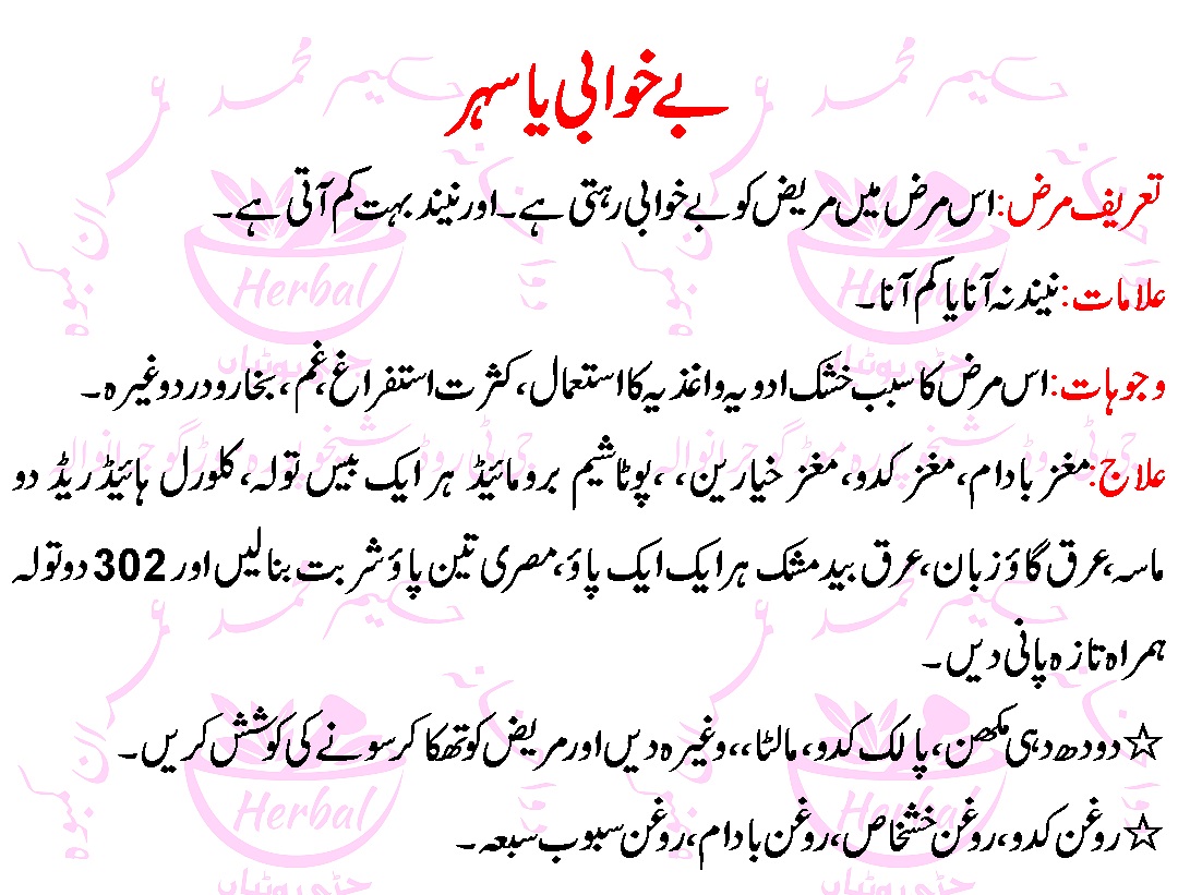 Bekhawabi ( Insominia) Causes & Treatment In Urdu
